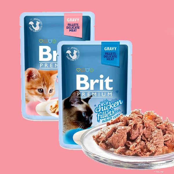 브릿 파우치 어덜트 그레이비 고양이 습식사료 주식 파우치 85g